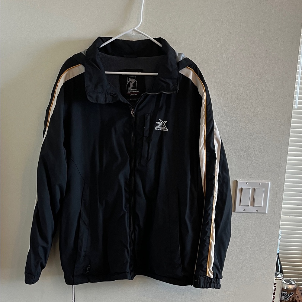 ZeroXposur Black Windbreaker with White Stripes Ski Jacket very Warm